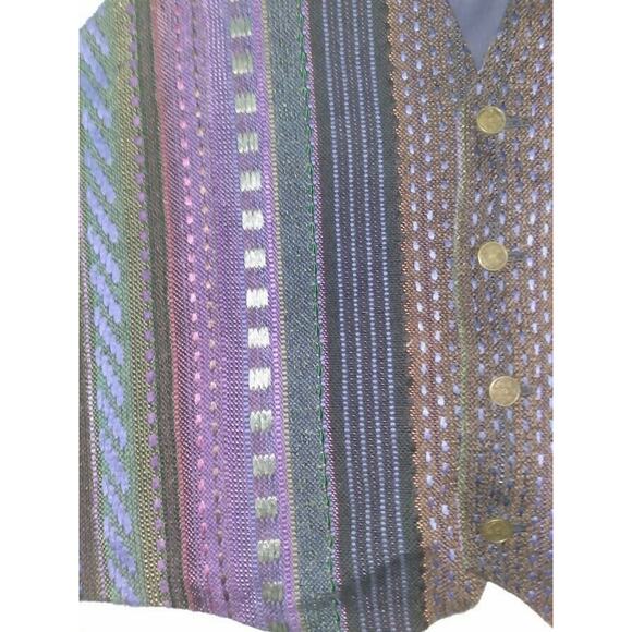 Vintage JUANITA GIRARDIN Hand Woven Textile Jacquard Vest with silk back - Picture 4 of 4